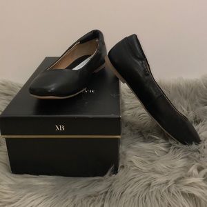 Black Leather Dressy Flats